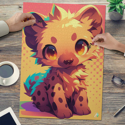 cute baby safari animal hyena jigsaw puzzle