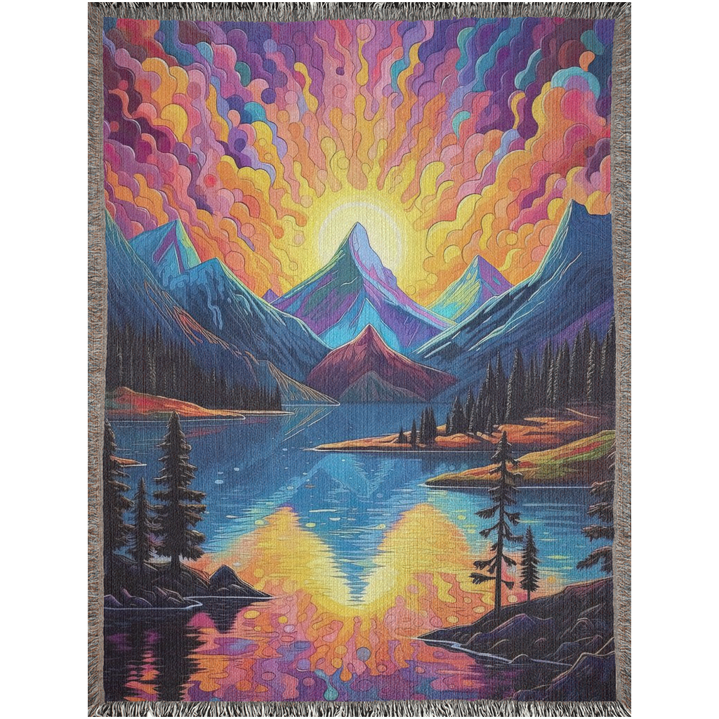 Skyward Serenade ⛰️🌈 | Woven Blanket