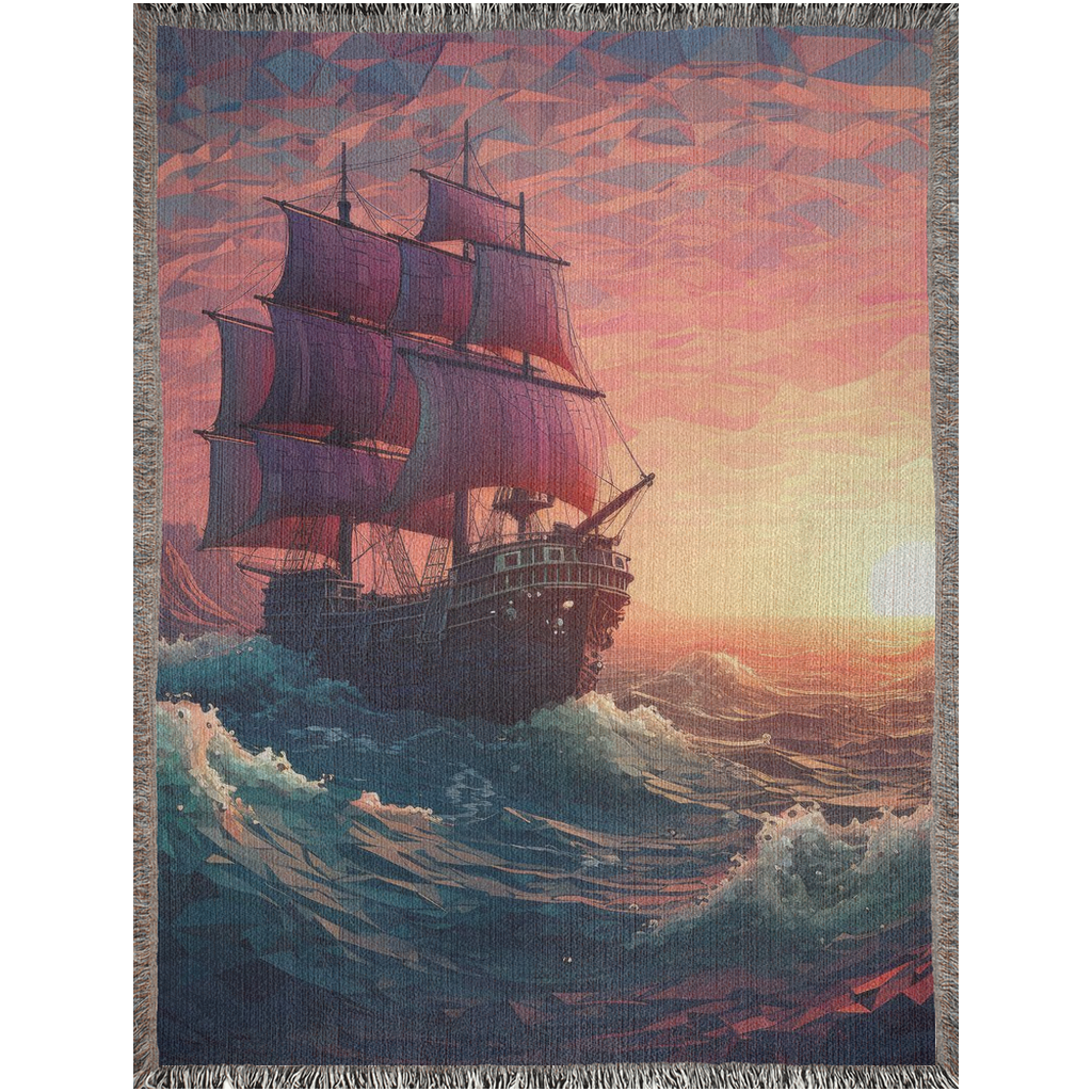 Long Journey Ship ⛵🌅 | | Woven Blanket