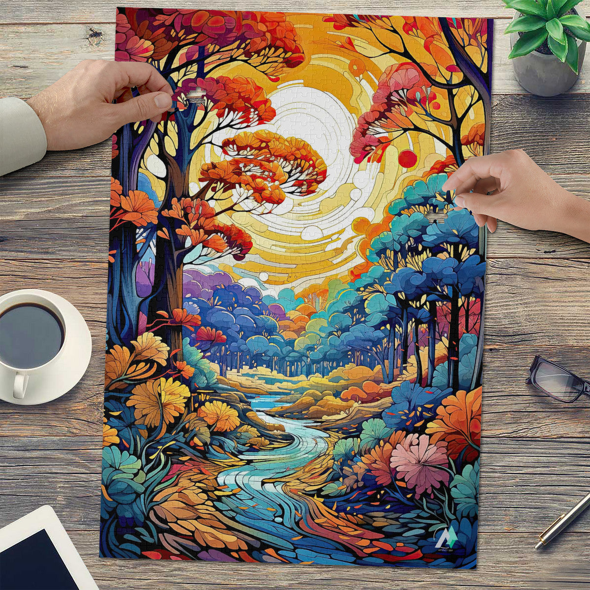 beautiful forest river flowers jigsaw puzzle