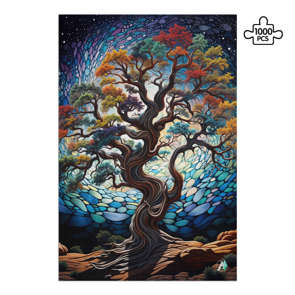 old gnarled tree vortex background jigsaw puzzle