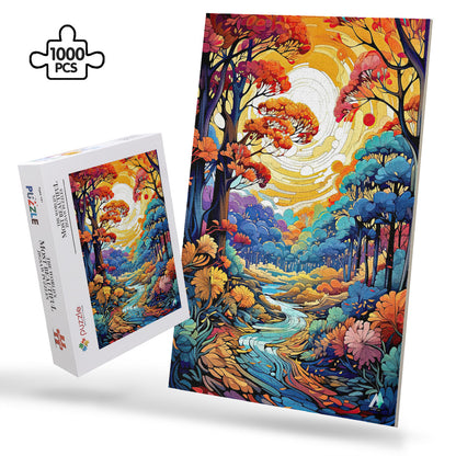 beautiful forest river flowers jigsaw puzzle