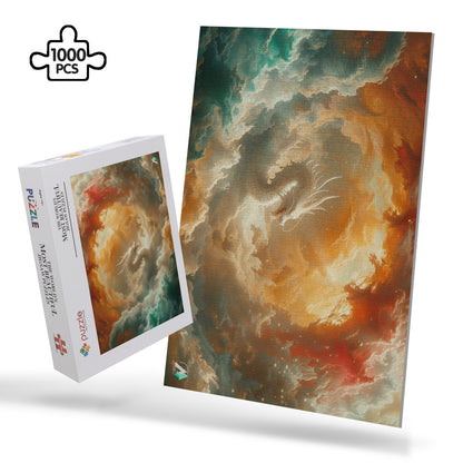 cosmic dragon surrounded by storm clouds jigsaw puzzle