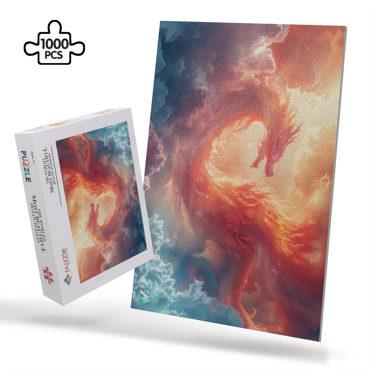 cosmic dragon surrounded by storm clouds jigsaw puzzle