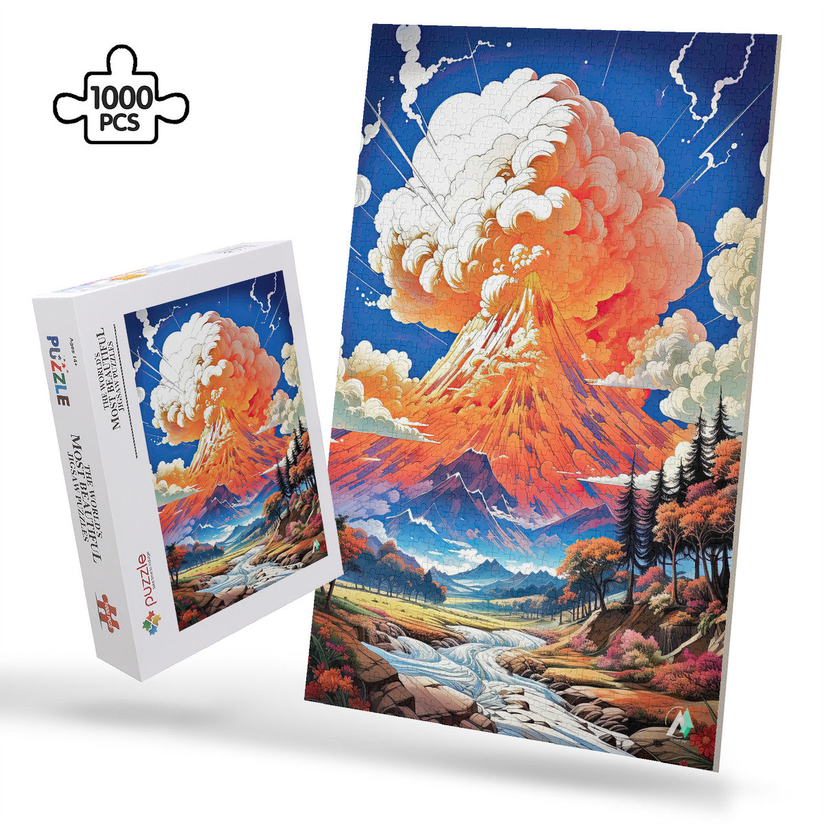 exploding volcano landscape jigsaw puzzle